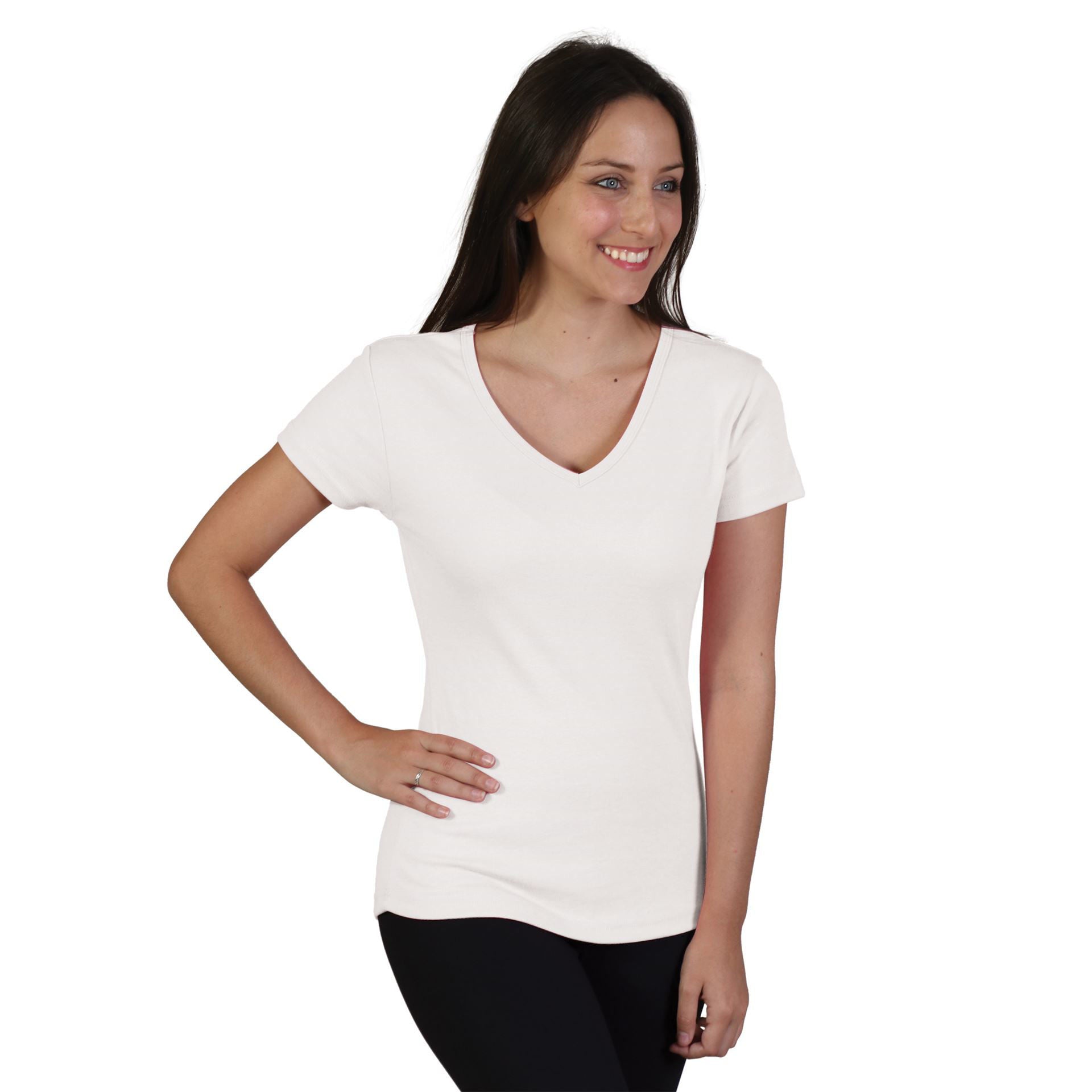 Ladies V-Neck Stretch T-Shirt