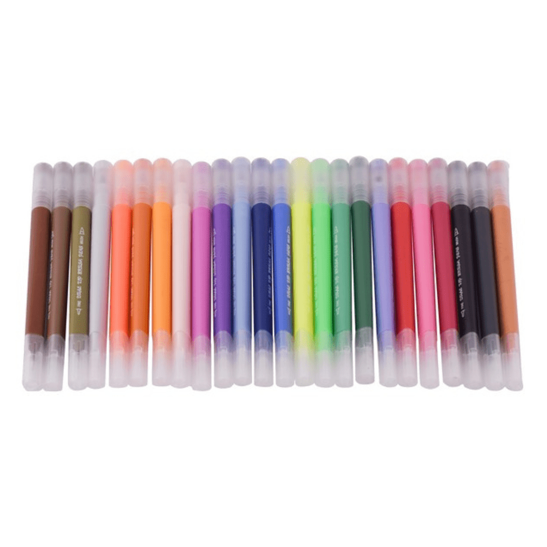24 - Piece Dual Tip Brush Pen Set - Retail Therapy Online