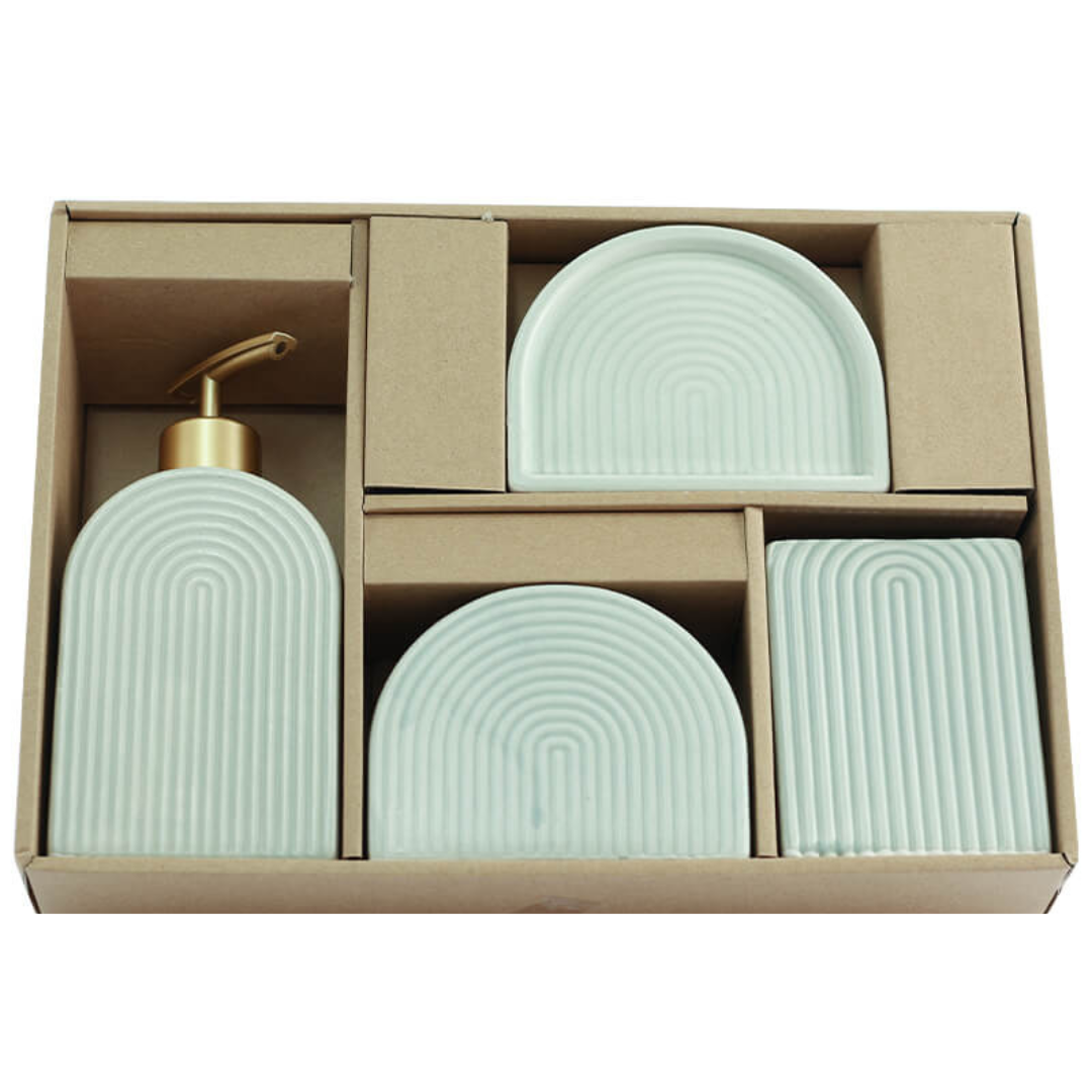 Ceramic Bathroom Accessory Set - 4pc