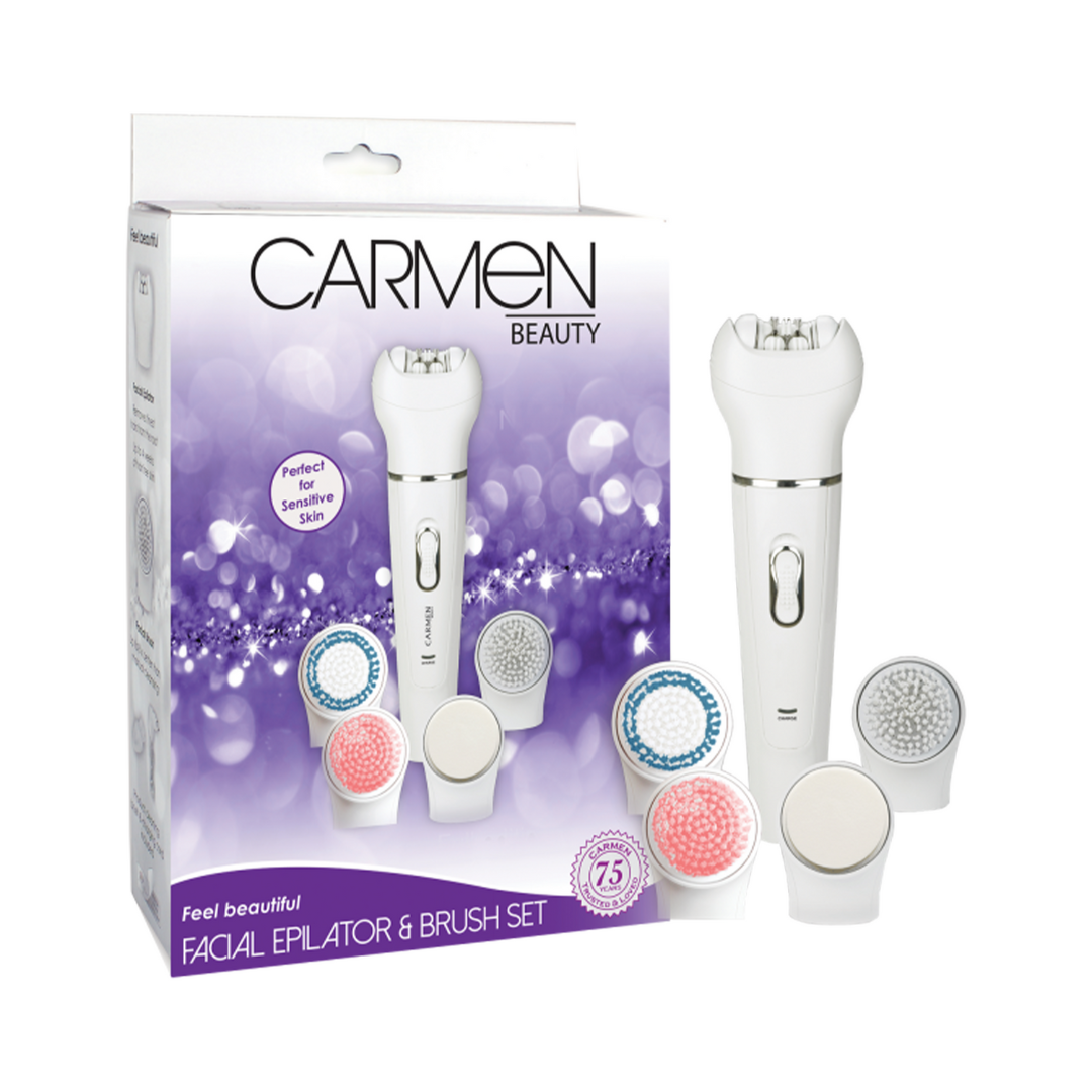 Carmen Facial Epilator & Brush Set