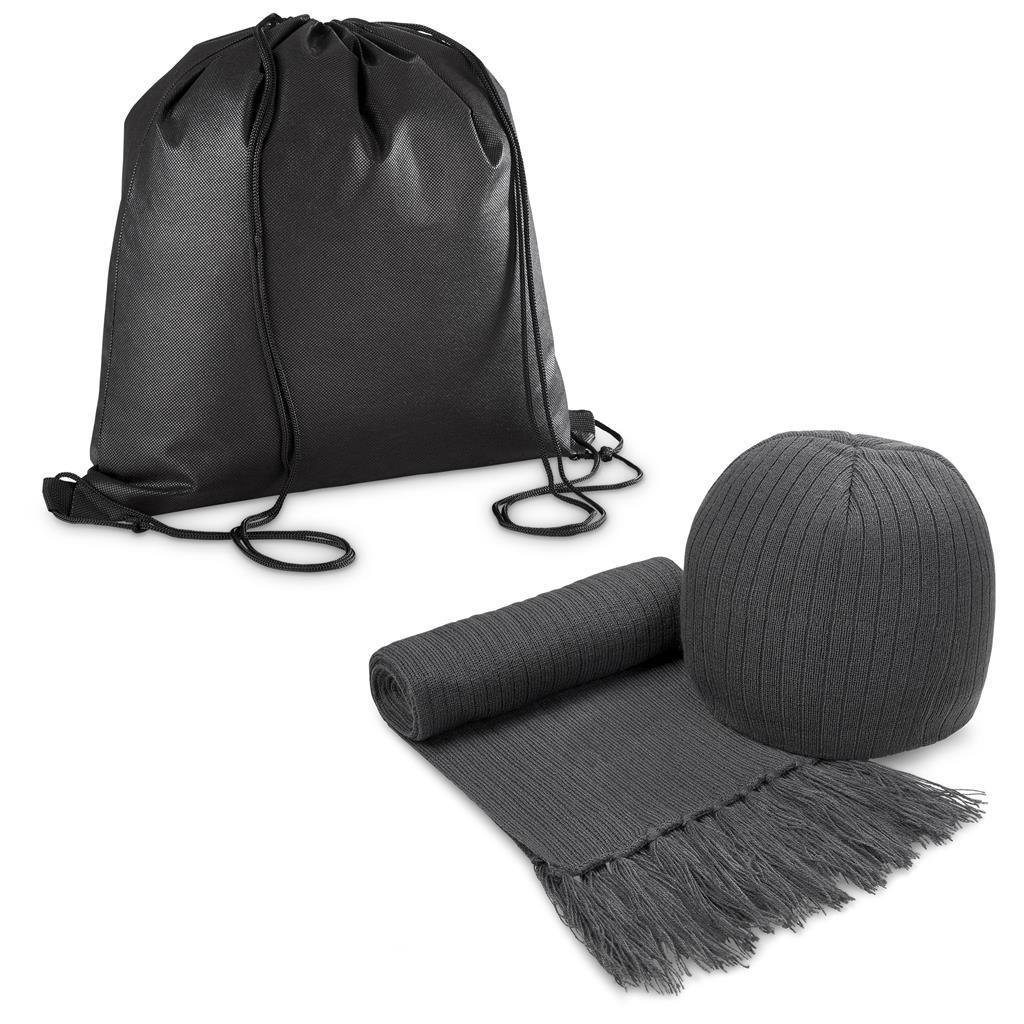 Nebraska Scarf & Beanie Set with Bag
