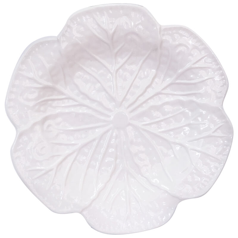 Cabbage Leaf Ceramic Serving Plate