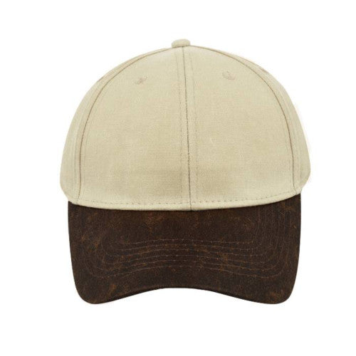 Two-Tone Waxed Oilskin 6 Panel Cap