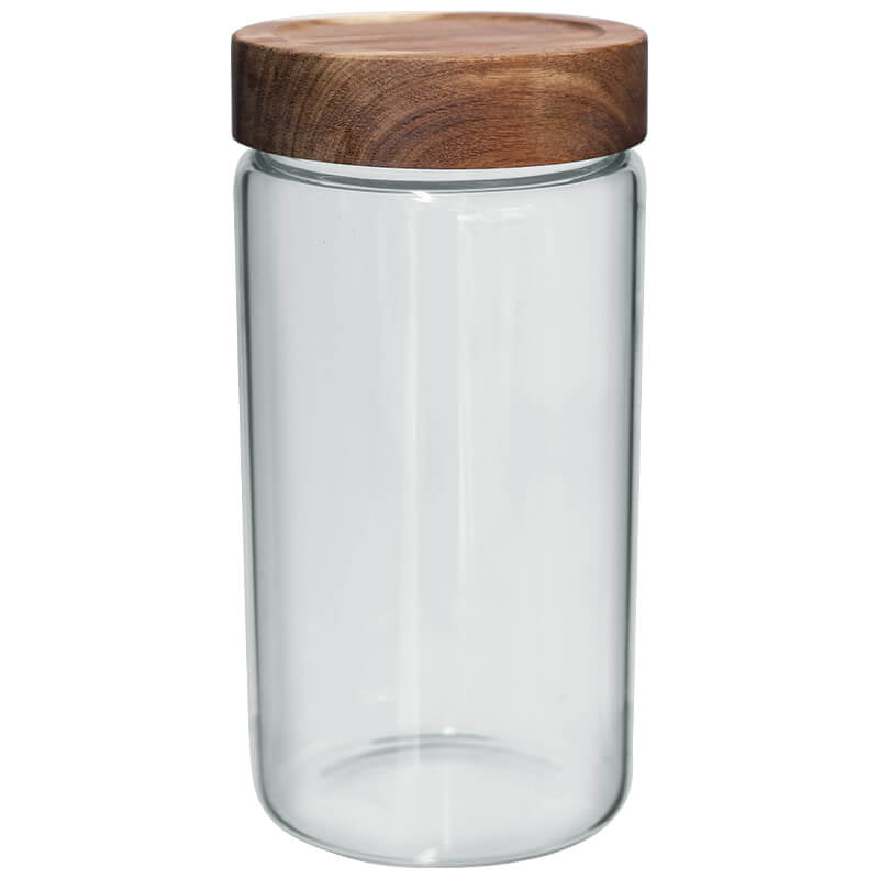 Acacia Wood & Glass Jar - Retail Therapy Online
