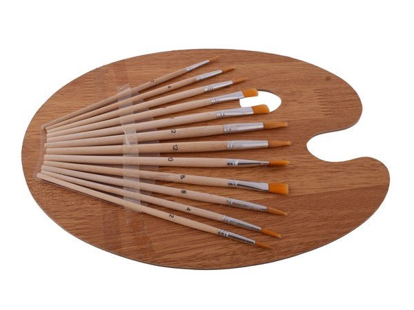 Artist Paint Brushes & Pallet Set 12pc - Retail Therapy Online