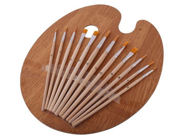 Artist Paint Brushes & Pallet Set 12pc - Retail Therapy Online