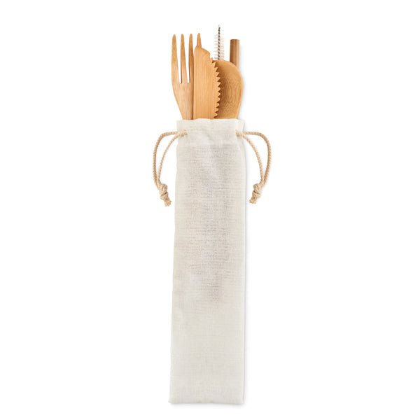 Bamboo Cutlery Set & Pouch - Retail Therapy Online