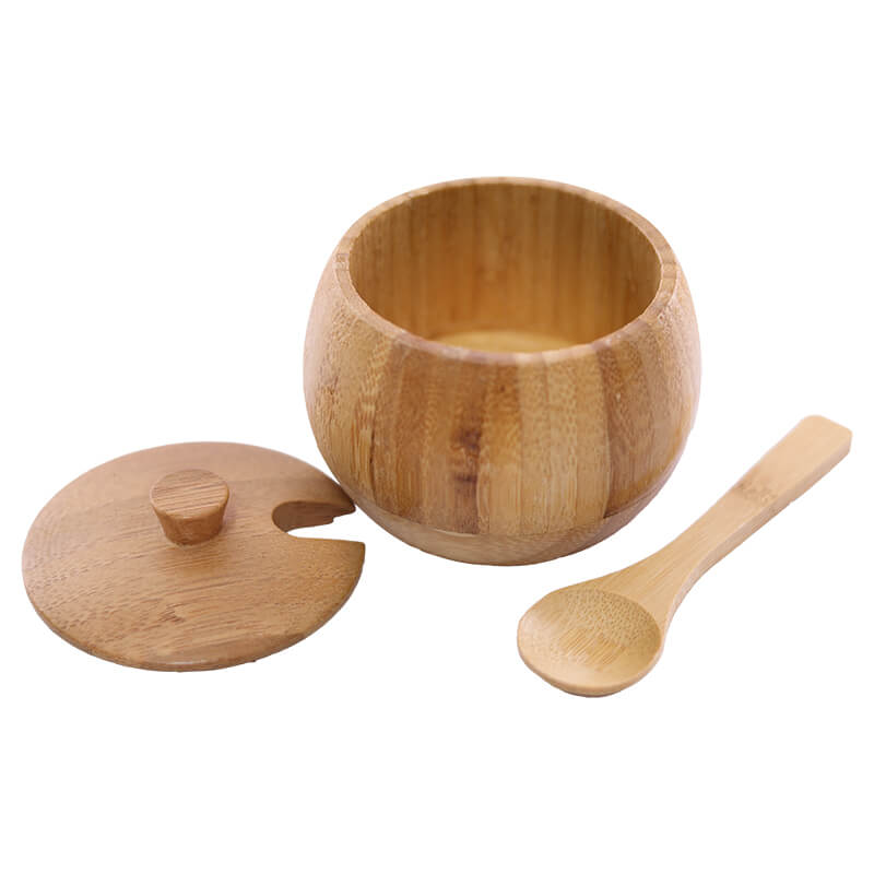 Bamboo Salt/Condiment Pot & Spoon - Retail Therapy Online