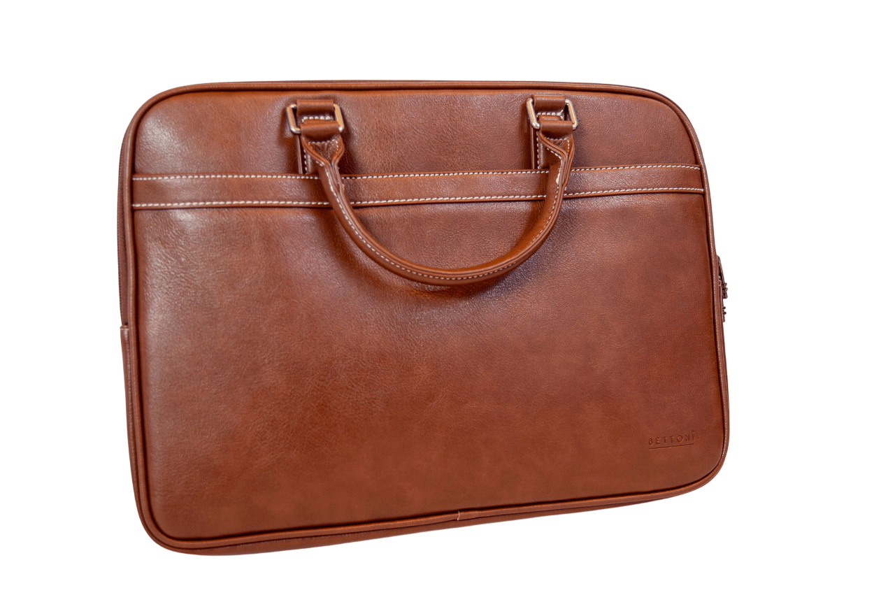 Bettoni Vegan Leather Slim Computer Laptop Bag - Retail Therapy Online