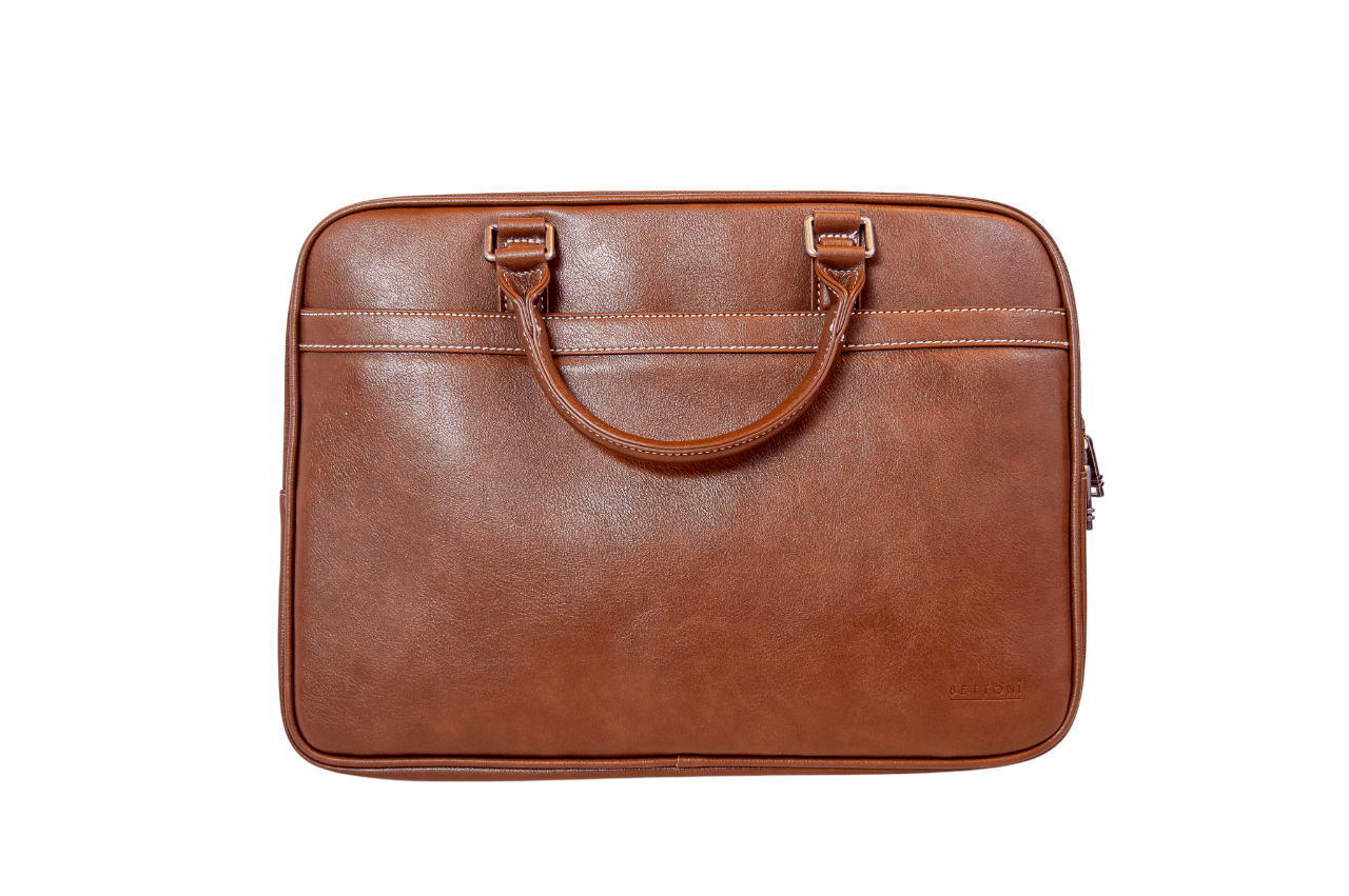 Bettoni Vegan Leather Slim Computer Laptop Bag - Retail Therapy Online