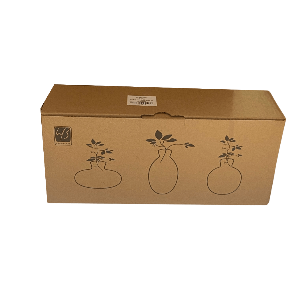 Bud Glass Coloured Mini Vases - 3pc Set - Retail Therapy Online