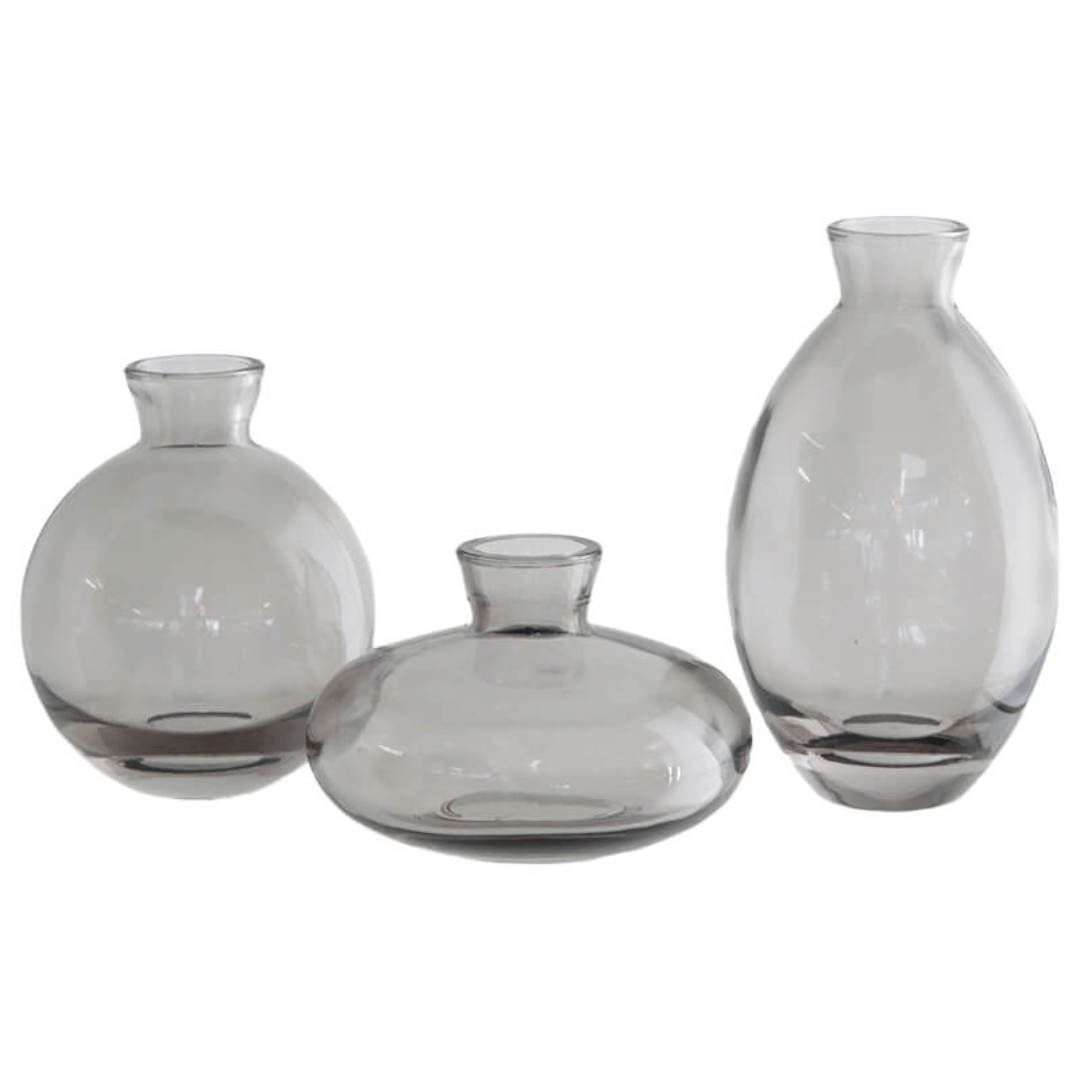 Bud Glass Coloured Mini Vases - 3pc Set - Retail Therapy Online