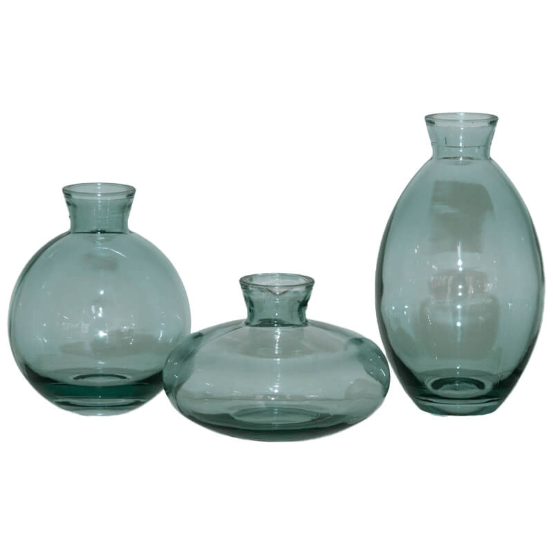 Bud Glass Coloured Mini Vases - 3pc Set - Retail Therapy Online