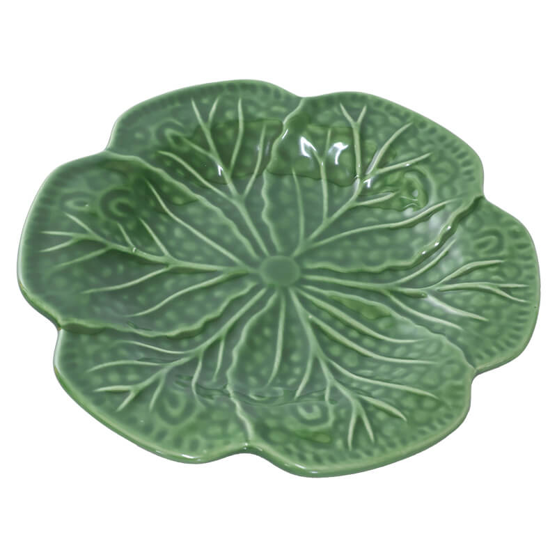 Cabbage Leaf Ceramic Serving Plate - Retail Therapy Online