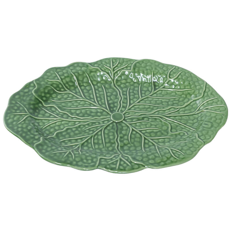 Cabbage Leaf Ceramic Serving Platter - Retail Therapy Online