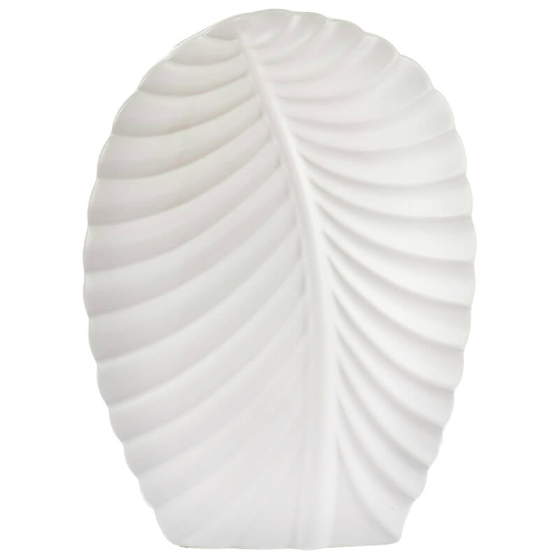 Cathy Leaf Ceramic Vase - Matte White - Retail Therapy Online