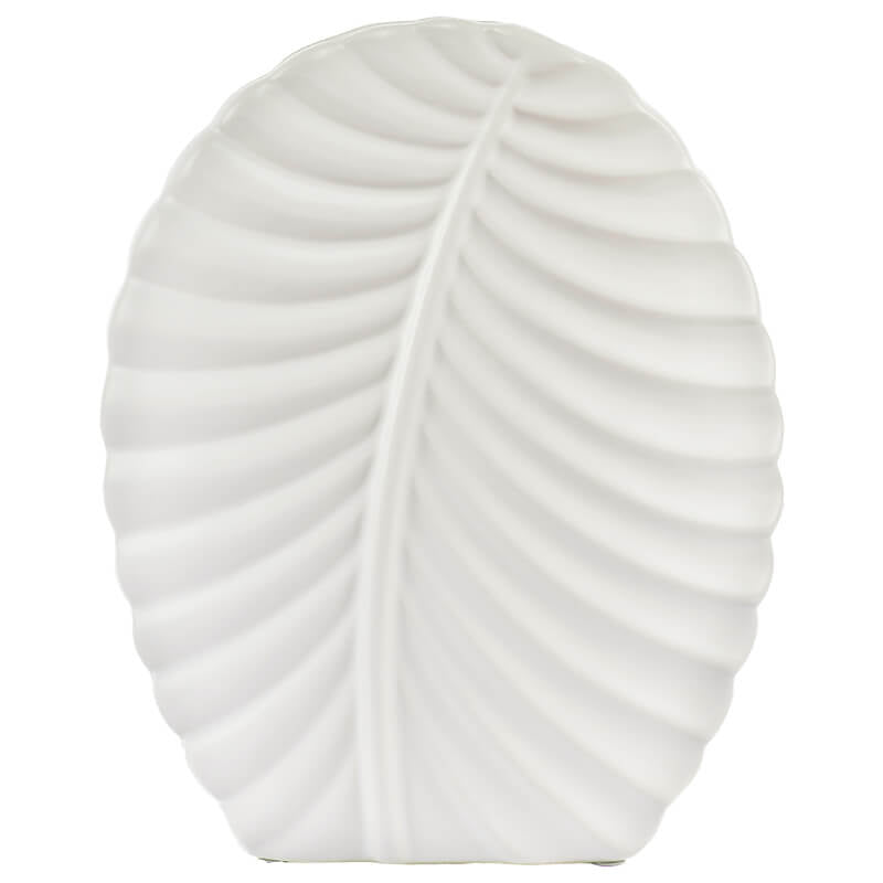 Cathy Leaf Ceramic Vase - Matte White - Retail Therapy Online