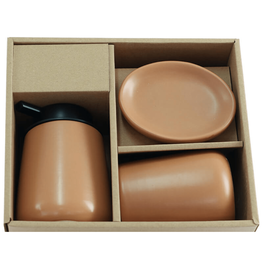 Ceramic Terracotta Bathroom Accessory Set - 3pc - Retail Therapy Online