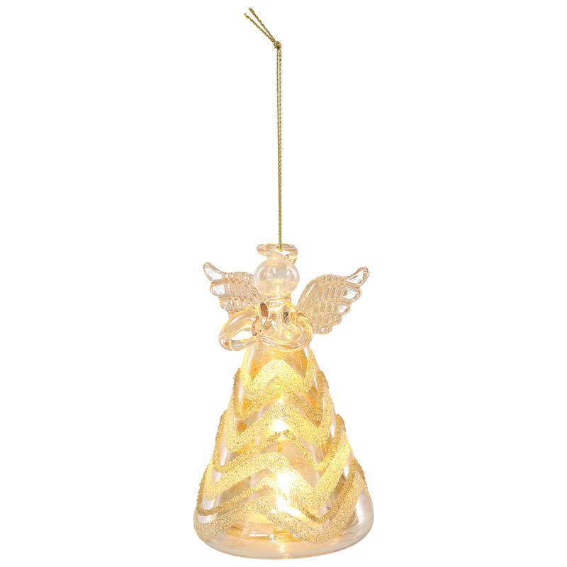 Crystal Angel Christmas Ornament with LED Light - Retail Therapy Online
