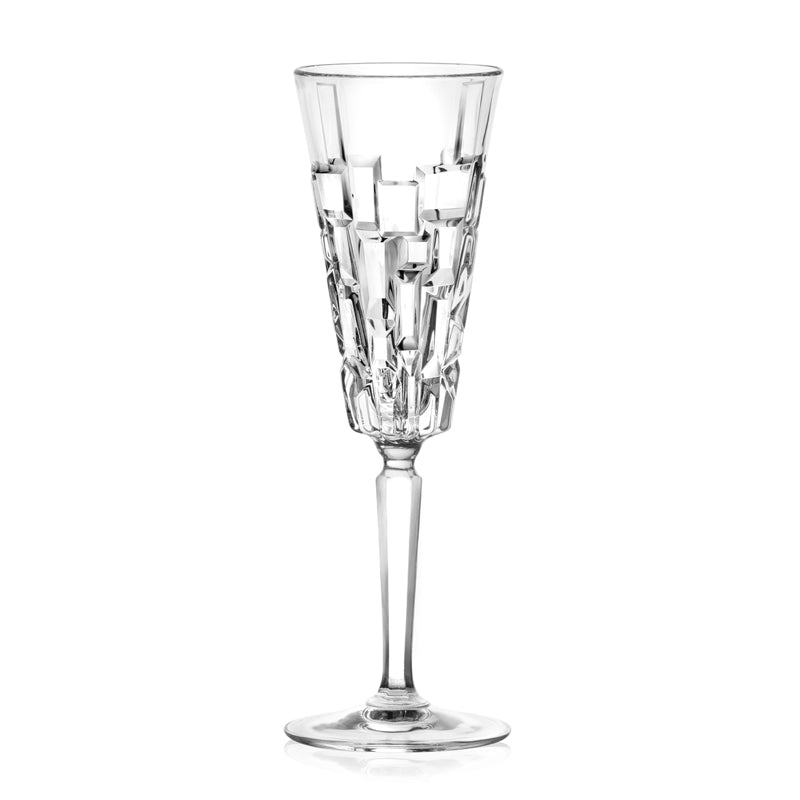 Etna Champagne Flute Crystal Glasses - Set of 6 - Retail Therapy Online