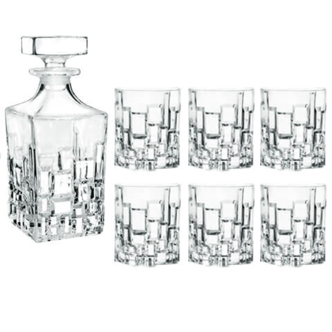 Etna Whiskey Decanter & Glasses - 7pc - Retail Therapy Online