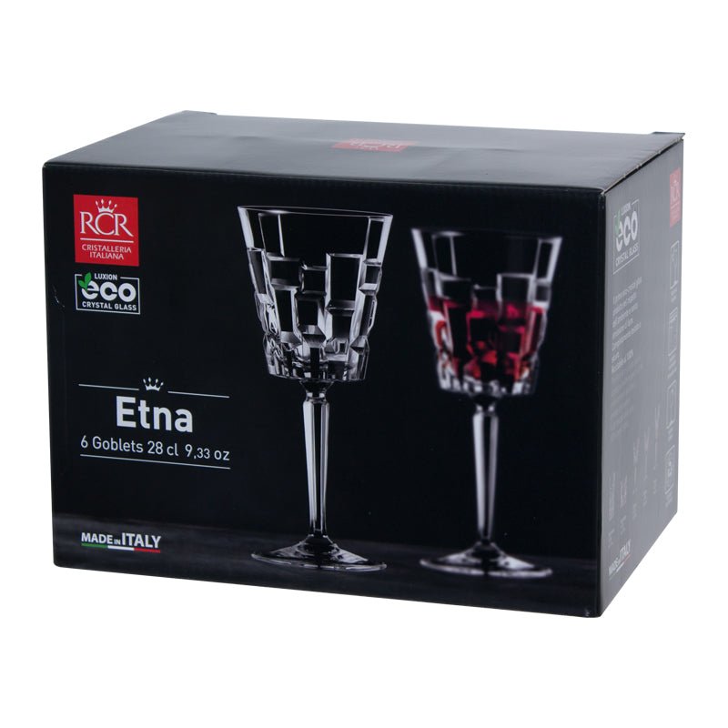 Etna Wine Crystal Glasses - Set of 6 - Retail Therapy Online