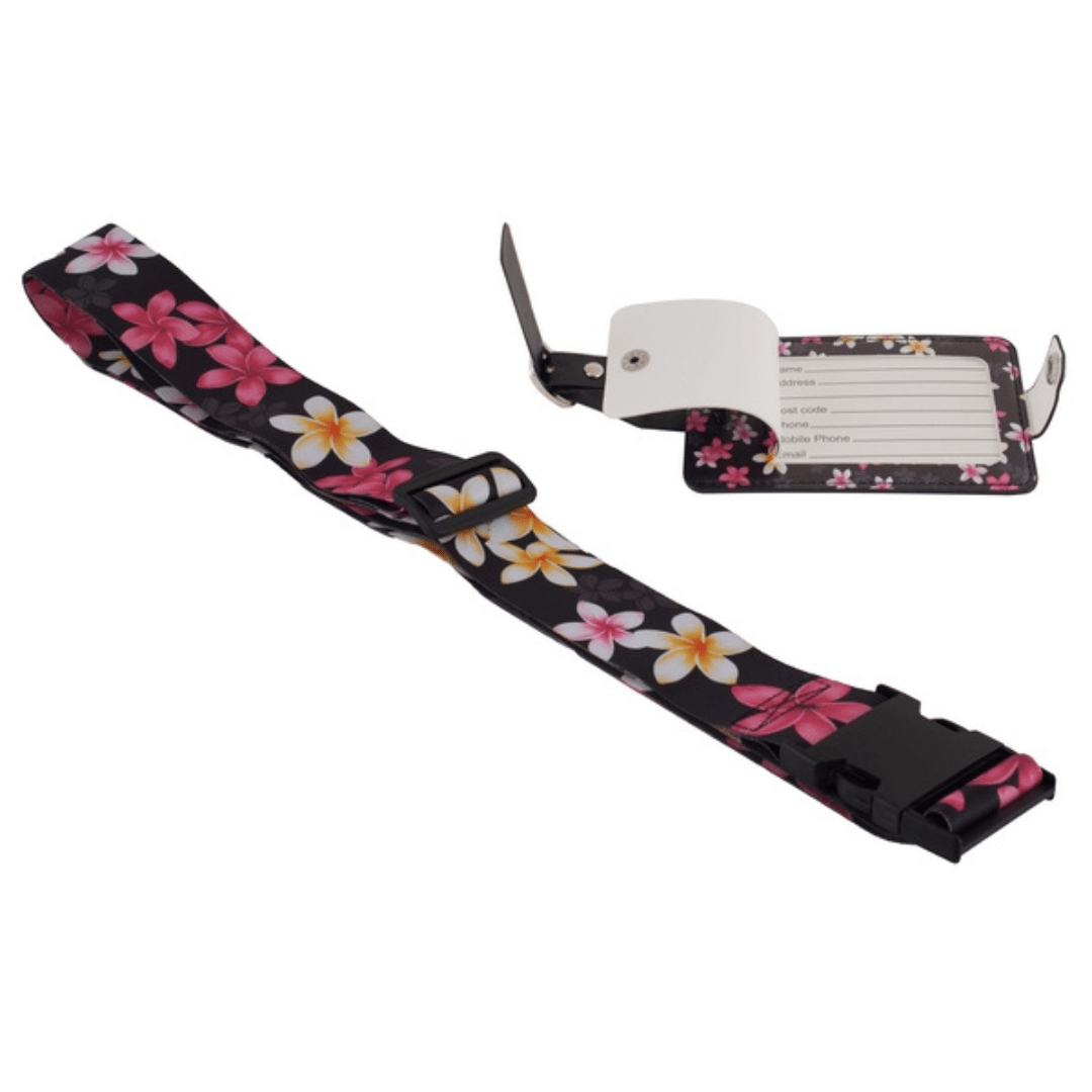 Floral Luggage Strap & Tag - Retail Therapy Online
