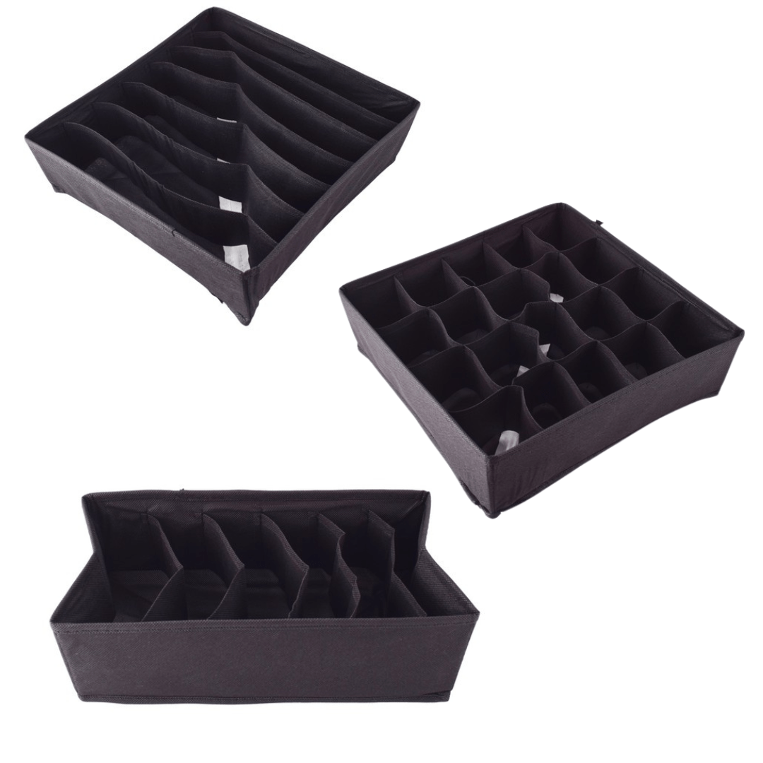 Foldable Drawer Organisers - 3pc - Retail Therapy Online