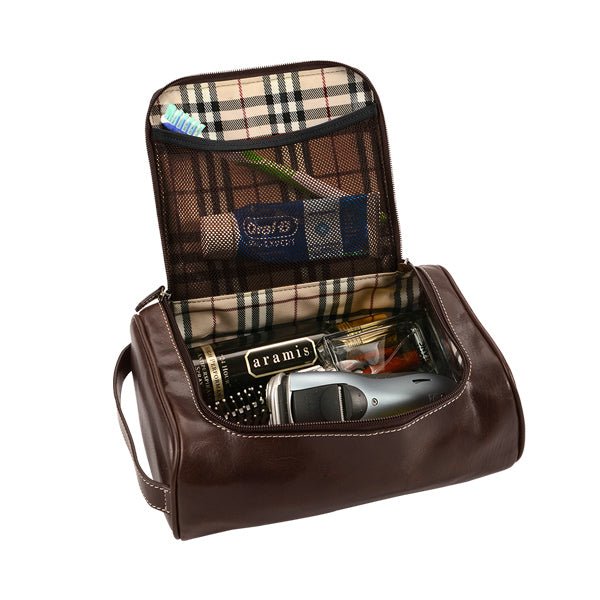 Genuine Leather Bon Voyage Toiletry Bag - Retail Therapy Online