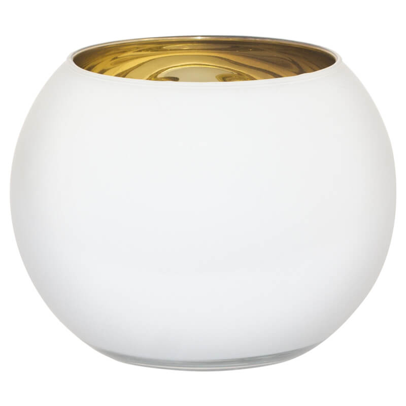 Glass Bubble Ball Gold Inner Vase - 10cm - Retail Therapy Online