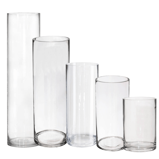 Glass Cylinder Vase - Clear - Retail Therapy Online