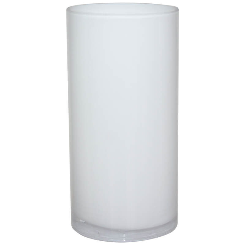 Glass Cylinder Vase - White - Retail Therapy Online