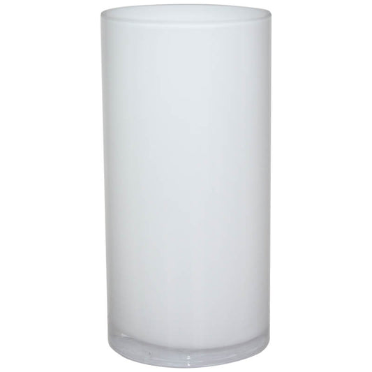 Glass Cylinder Vase - White - Retail Therapy Online