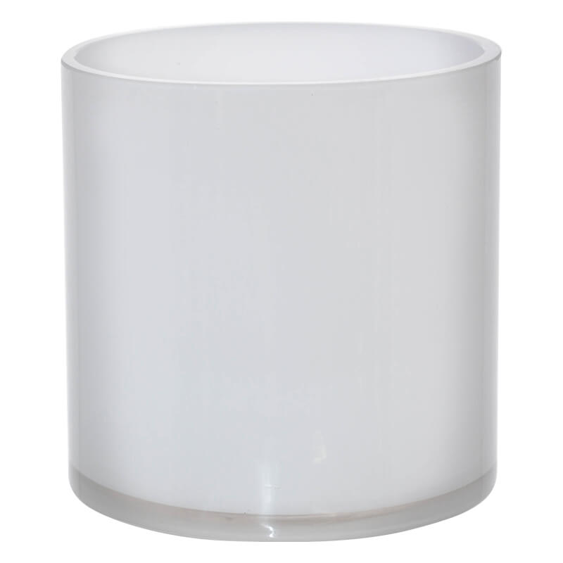 Glass Cylinder Vase - White - Retail Therapy Online