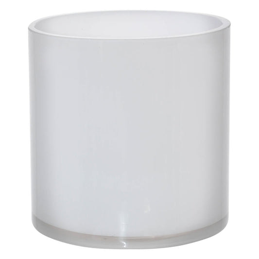 Glass Cylinder Vase - White - Retail Therapy Online