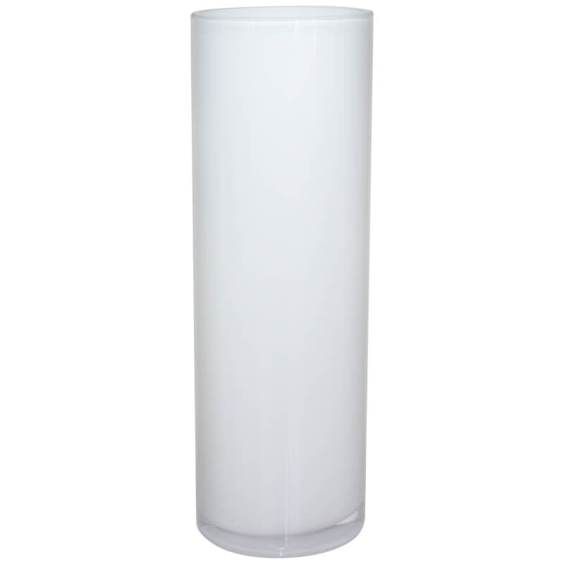 Glass Cylinder Vase - White - Retail Therapy Online