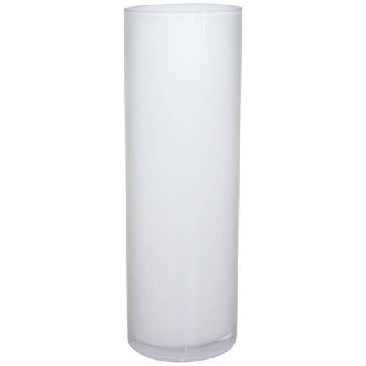 Glass Cylinder Vase - White - Retail Therapy Online