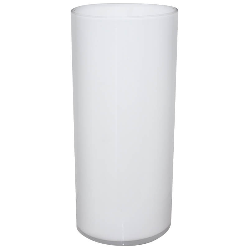 Glass Cylinder Vase - White - Retail Therapy Online