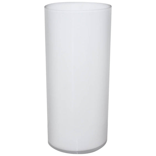 Glass Cylinder Vase - White - Retail Therapy Online