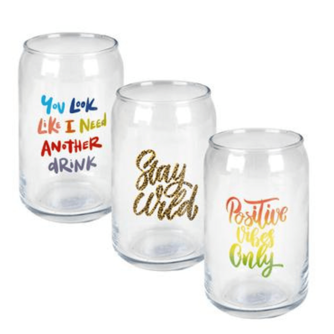 Glass Tumbler with Print - 473ml - Retail Therapy Online