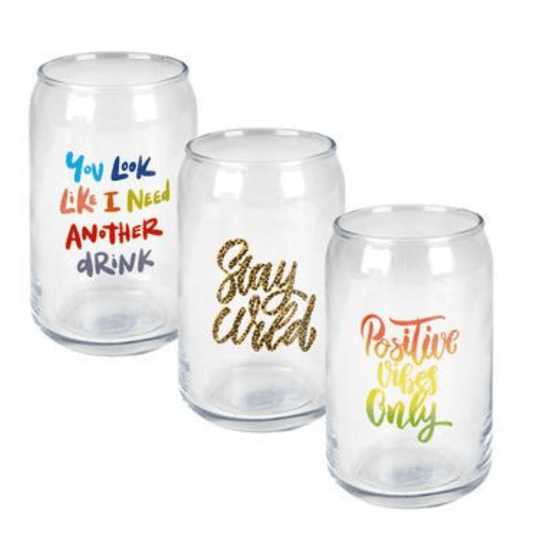 Glass Tumbler with Print - 473ml - Retail Therapy Online