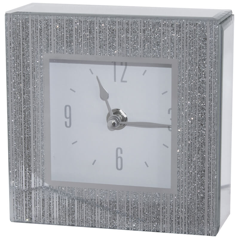 Glitter Mirror Table Clock - Retail Therapy Online