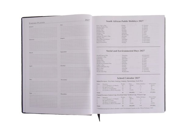 Graphite PU Diary A5 - 2027 - Retail Therapy Online