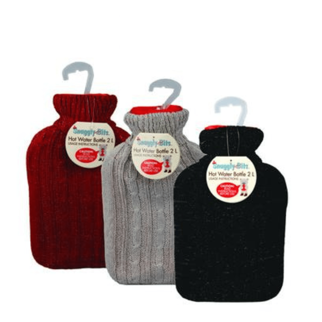 Hot Water Bottle with Knitted Cover - 2L - Retail Therapy Online