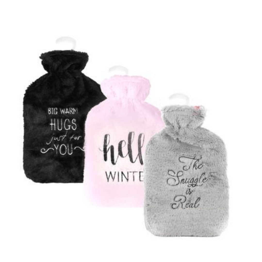 Hot Water Bottle with Printed Faux Fur Cover - Retail Therapy Online