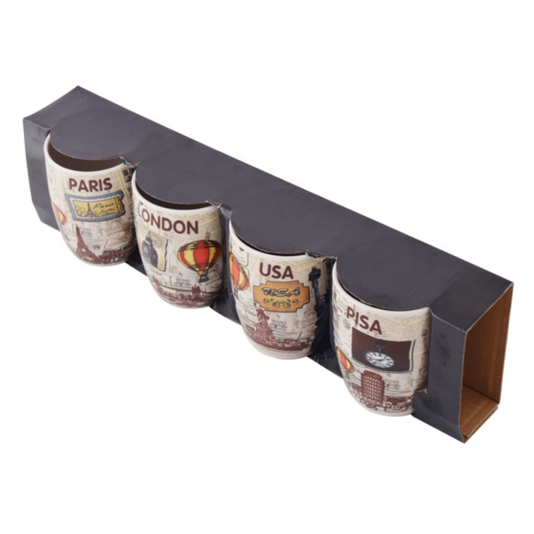 Jetsetter Coffee Mug Set - 4 Piece - Retail Therapy Online