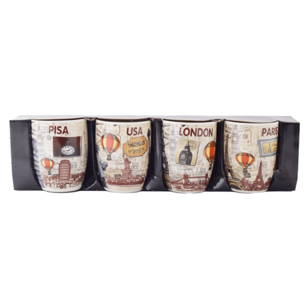 Jetsetter Coffee Mug Set - 4 Piece - Retail Therapy Online