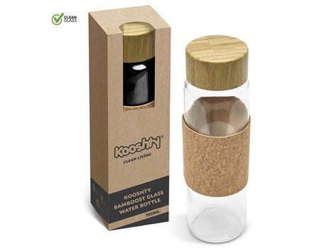 Kooshty Clear Bamboost Glass Water Bottle - 700ml - Retail Therapy Online
