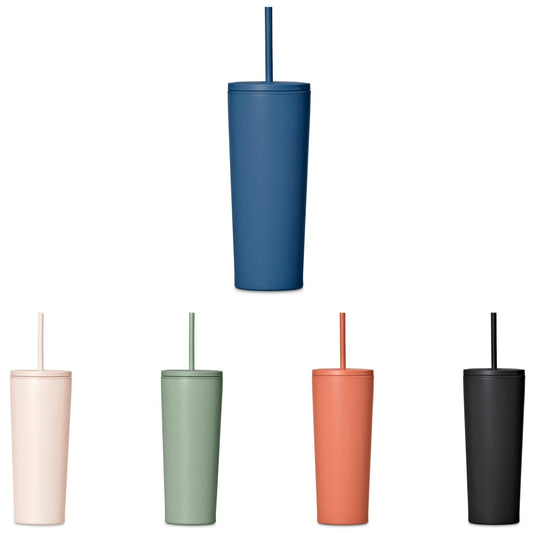 Kooshty Concorde Stainless Steel & Plastic Double - Wall Tumbler & Straw - 720ml - Retail Therapy Online