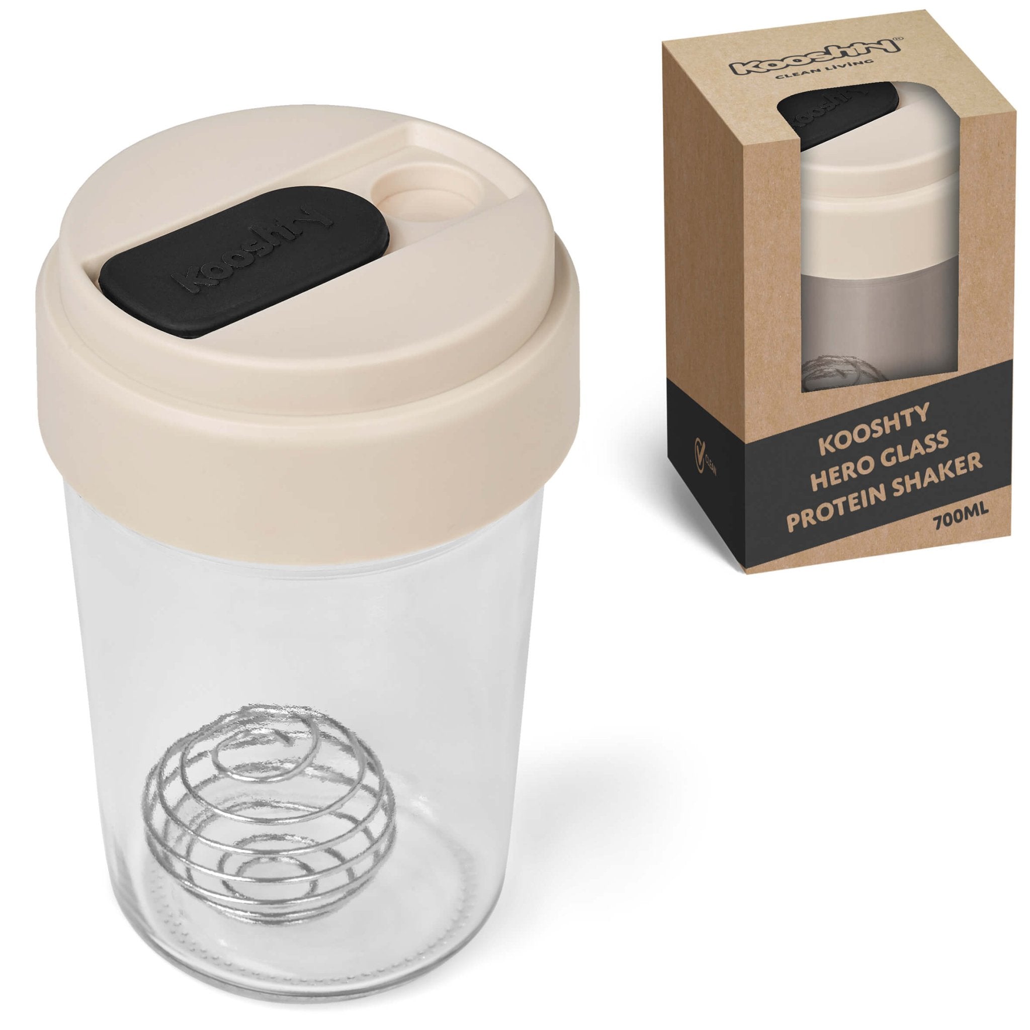 Kooshty Hero Glass Protein Shaker - 700ml - Retail Therapy Online